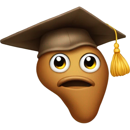 poop with gradution hat emoji