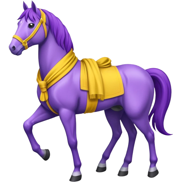 Purple horse wearing yellow scarf
 emoji