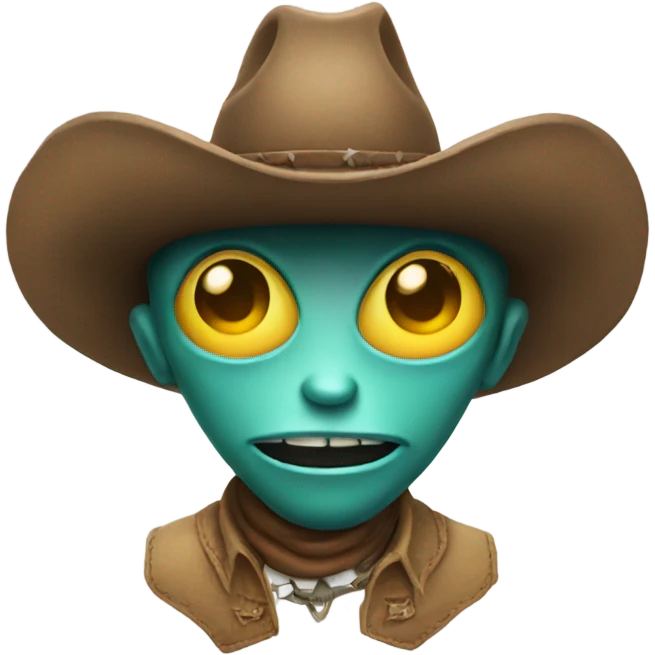 Alien wearing a cowboy hat emoji
