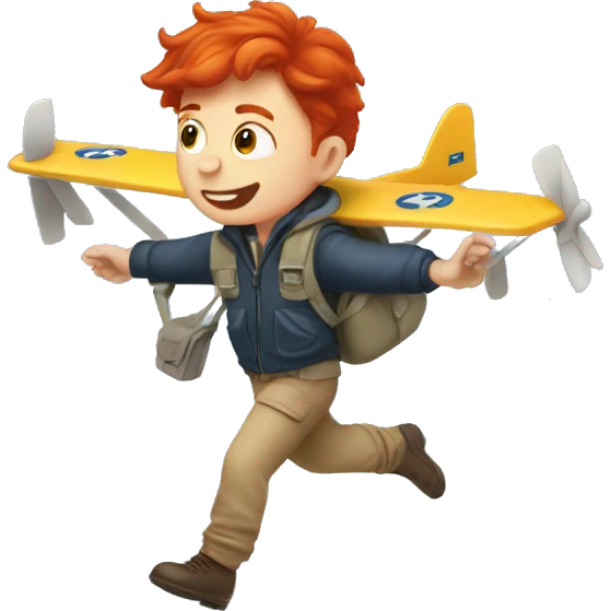smells redhead boy flying plane emoji