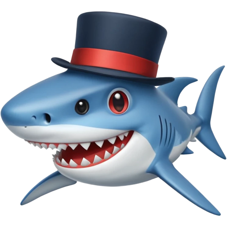 Ilwf Shark with a top hat emoji