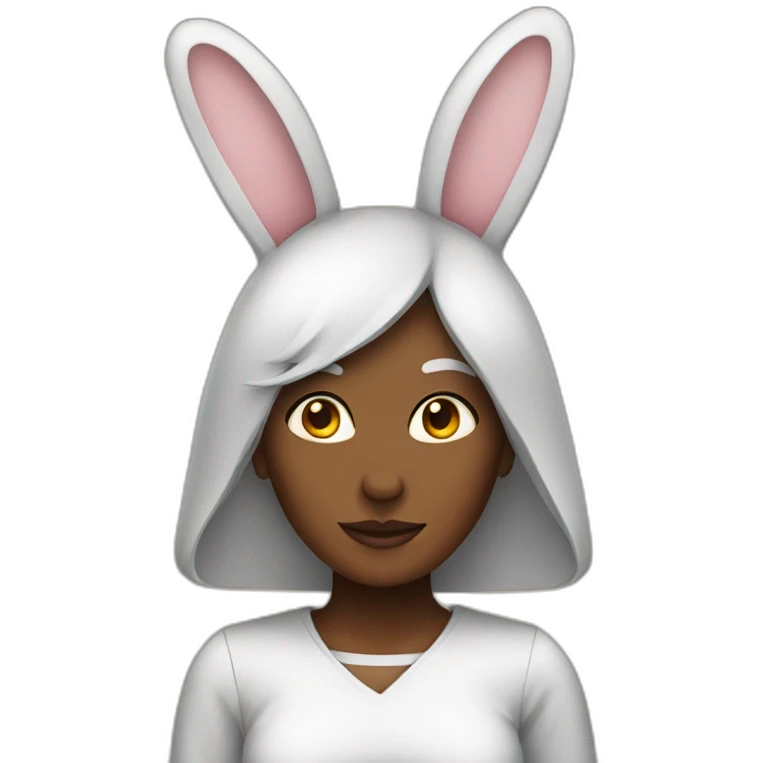 Female wearing rabbit costume emoji