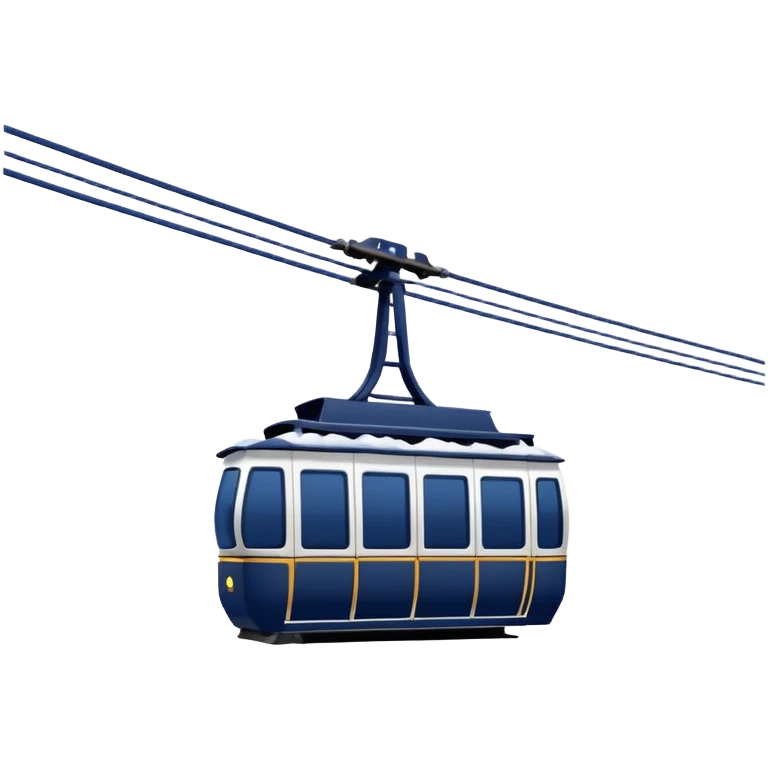 create a cablecar emoji in winter. make it navy dark blue. no yellow. and add the words in white: Lenk  emoji
