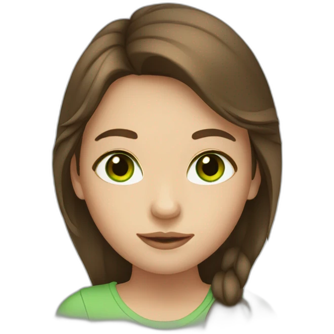 girl with brown hair and green eyes emoji