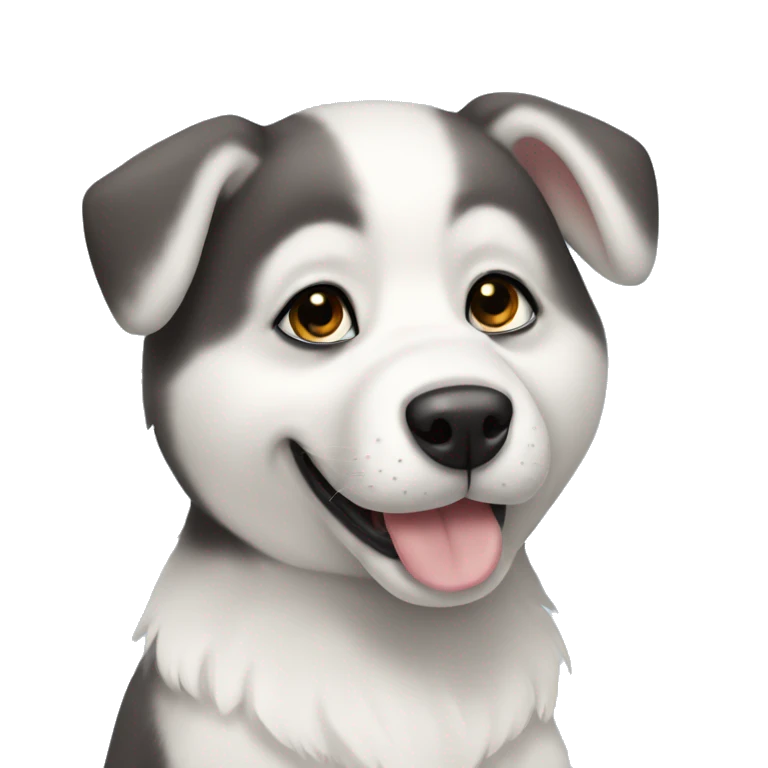 Cute puppy, husky, snowy  emoji