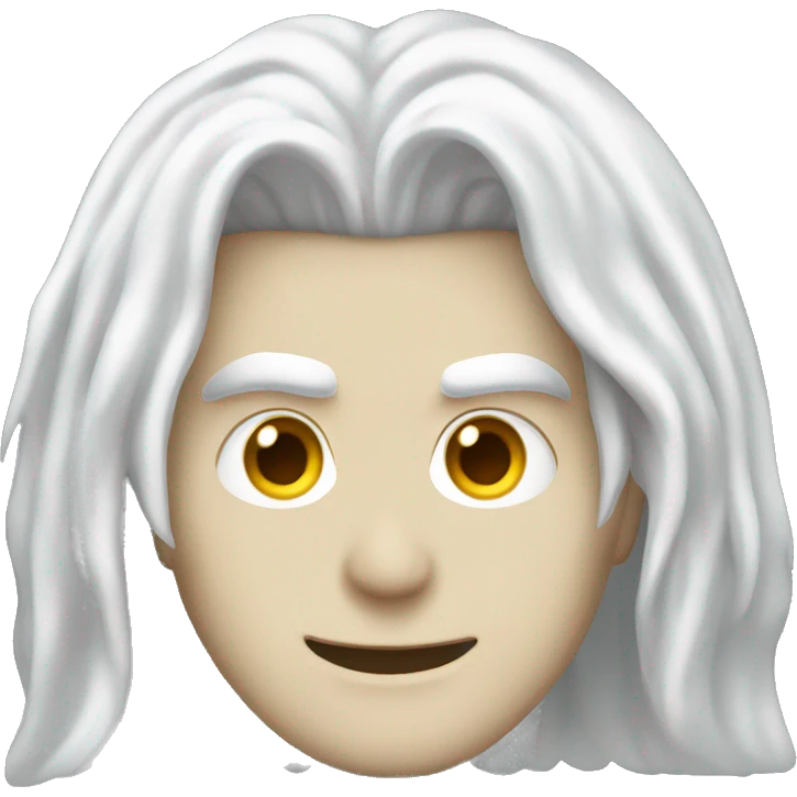 Alucard with long white hair and white skin emoji