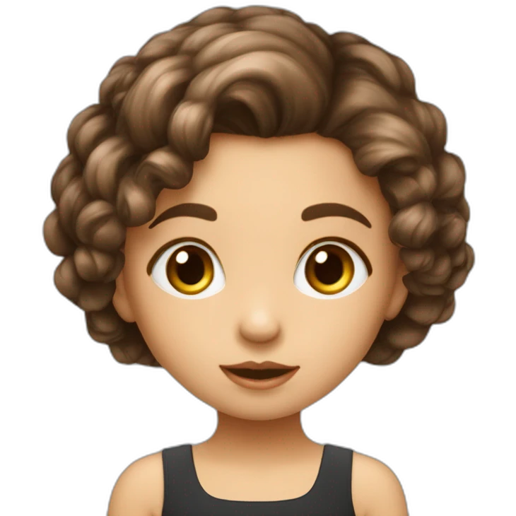 Enfants fille cheveux courts marron eye maron emoji