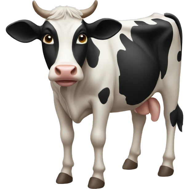 cow emoji from the front with legs emoji