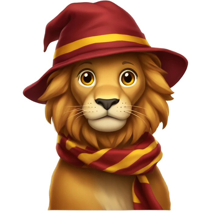 Gryffindor Lion with scarf and hat Hogwarts emoji
