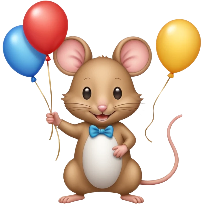 mouse holding balloons emoji