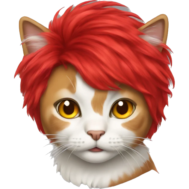 cat wearing a red wig emoji
