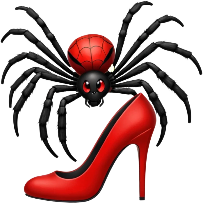 Spider with red high heels emoji