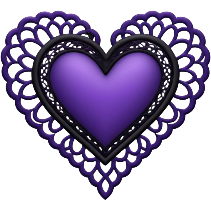 black and purple lace heart emoji