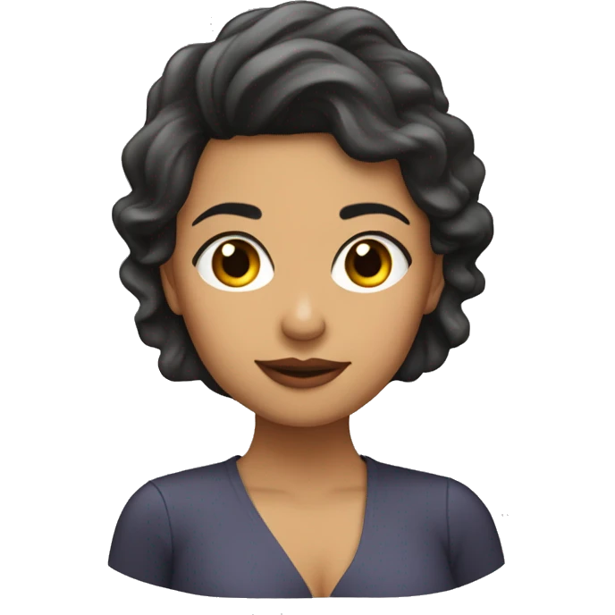 mujer morena con cabello corto y ondulado llorando  emoji