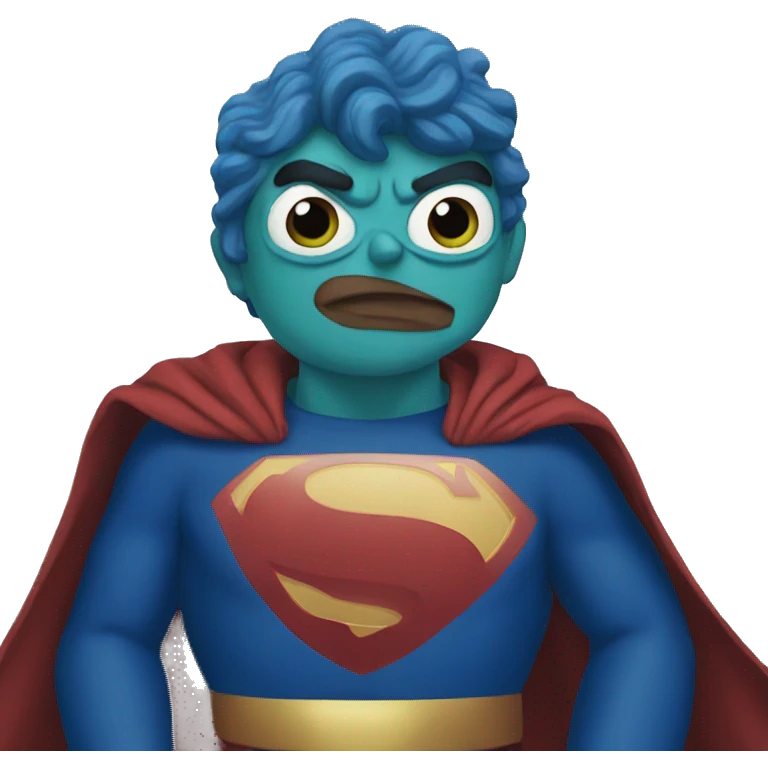 Pepe meme blue superman emoji