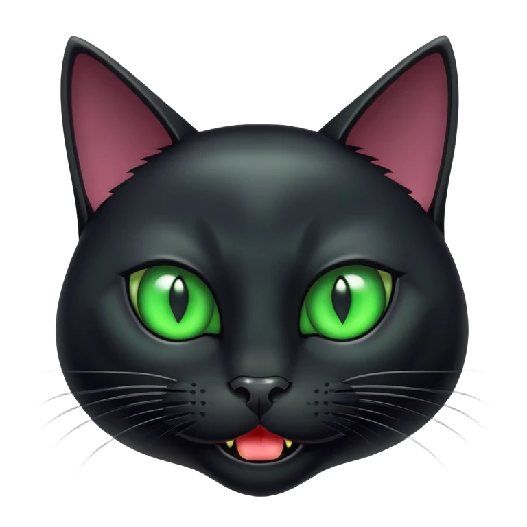 Hissing black cat emoji