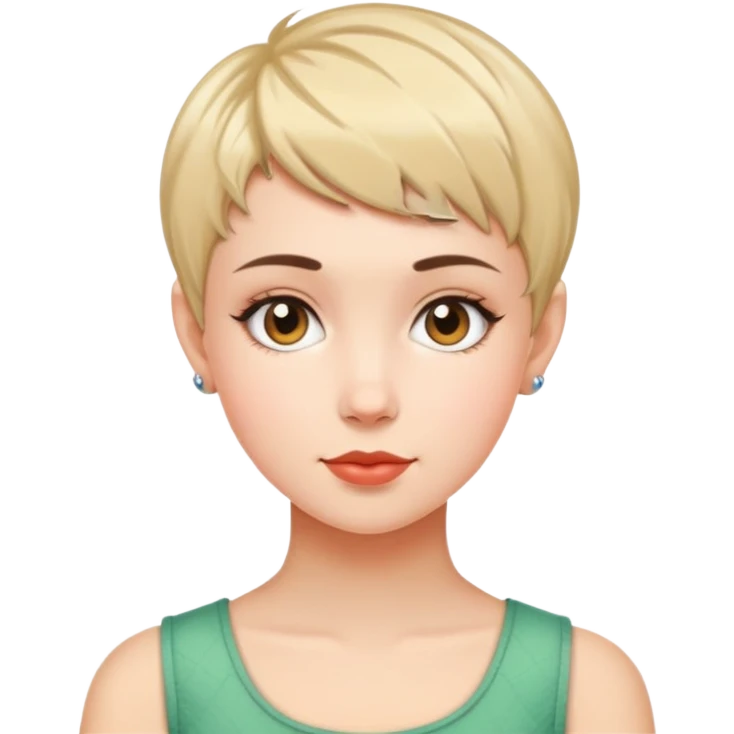 A girl with a pixie cut emoji
