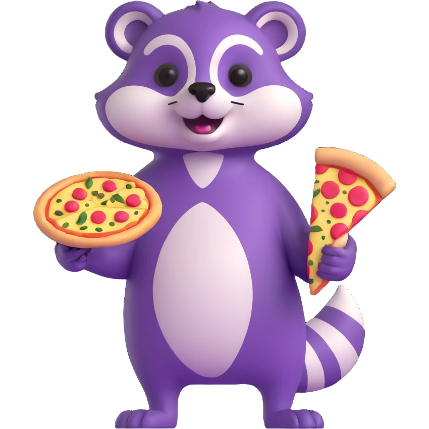 Purple Badger with pizza  emoji