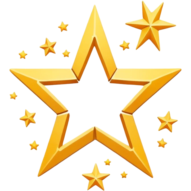 Generate me like a broken star in half or maybe three pieces but so people still can see it’s a star lie make it white outline and empty inside and same thing with a star make two emojisi meant a broken star and white out lune emoji