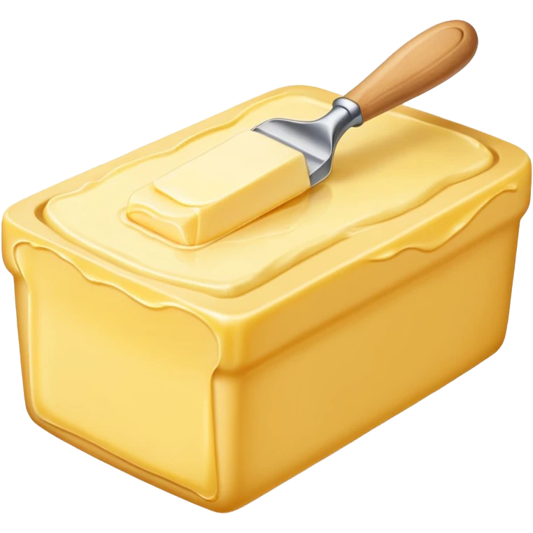 Create an image with butter and text in front that says butter  emoji