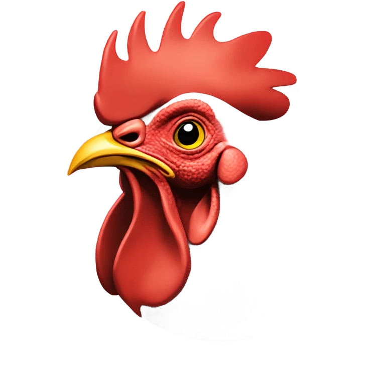 rooster with transparent circle on face where I will put my face emoji