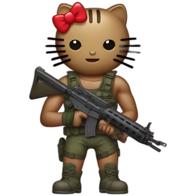 Hello kitty as rambo emoji
