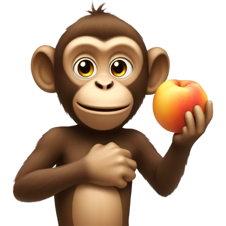 Monkey holding a peach emoji