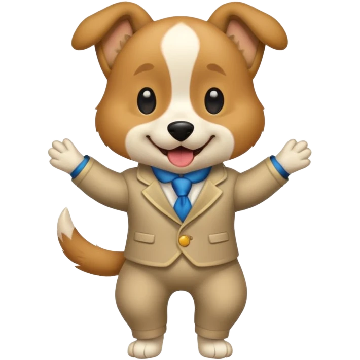 Dog dancing fancy pants emoji