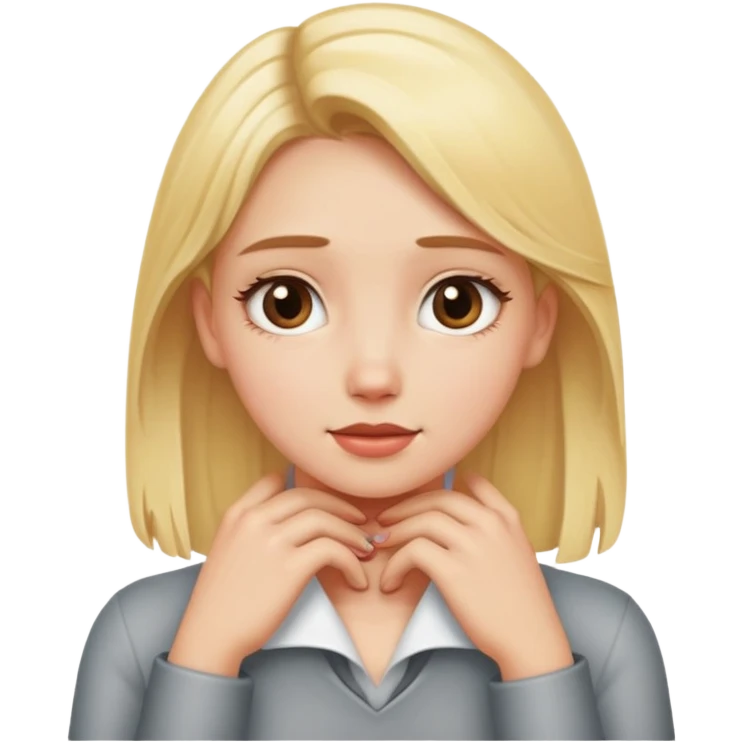 hands on neck blonde girl emoji