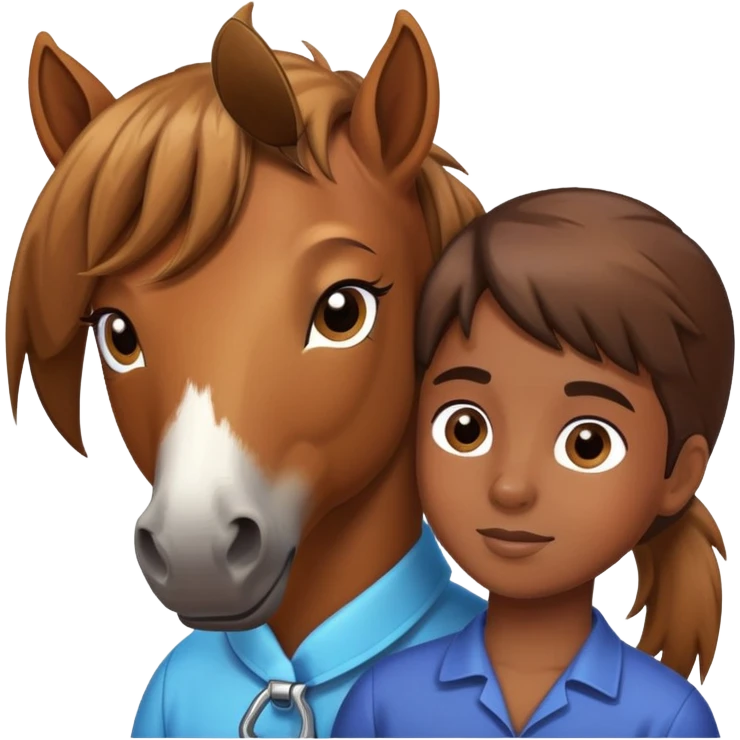 person grooming a pony emoji