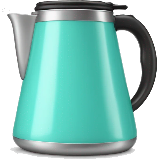Realistic isolated tiffany blue camping coffee pot emoji