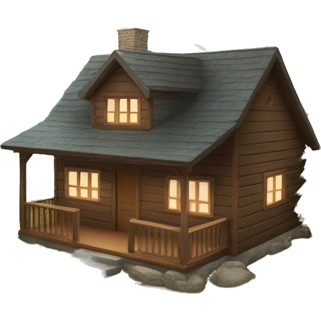 little cozy cabin with porch emoji