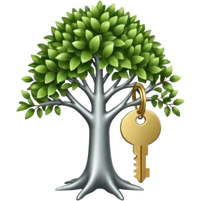 a small tree with keys on it. a key tree emoji
