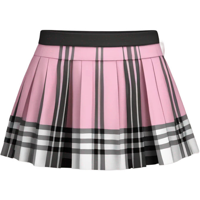 Pink tartan pleated mini skirt, isolated emoji
