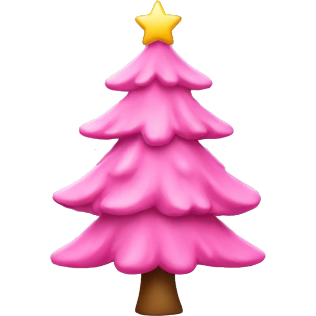 Pink Christmas tree emoji