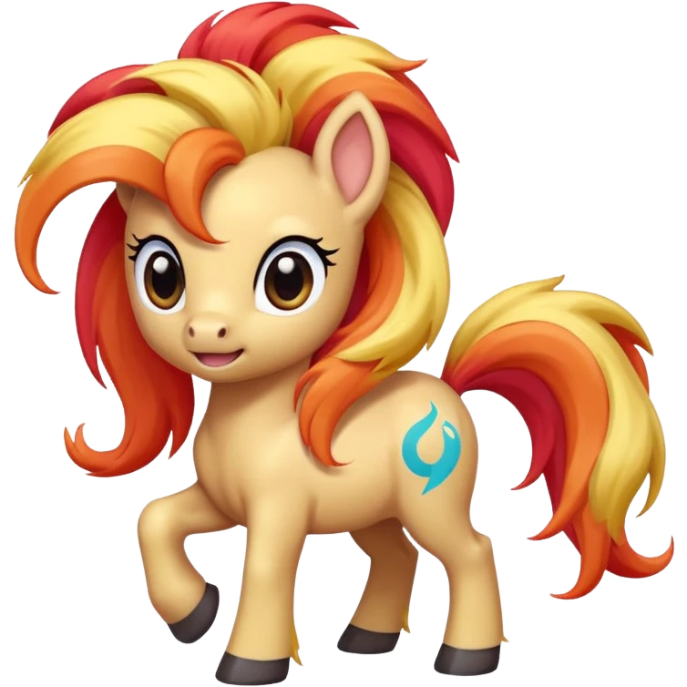 cute pony styled as a Pokémon, big expressive eyes, colorful mane, playful pose emoji