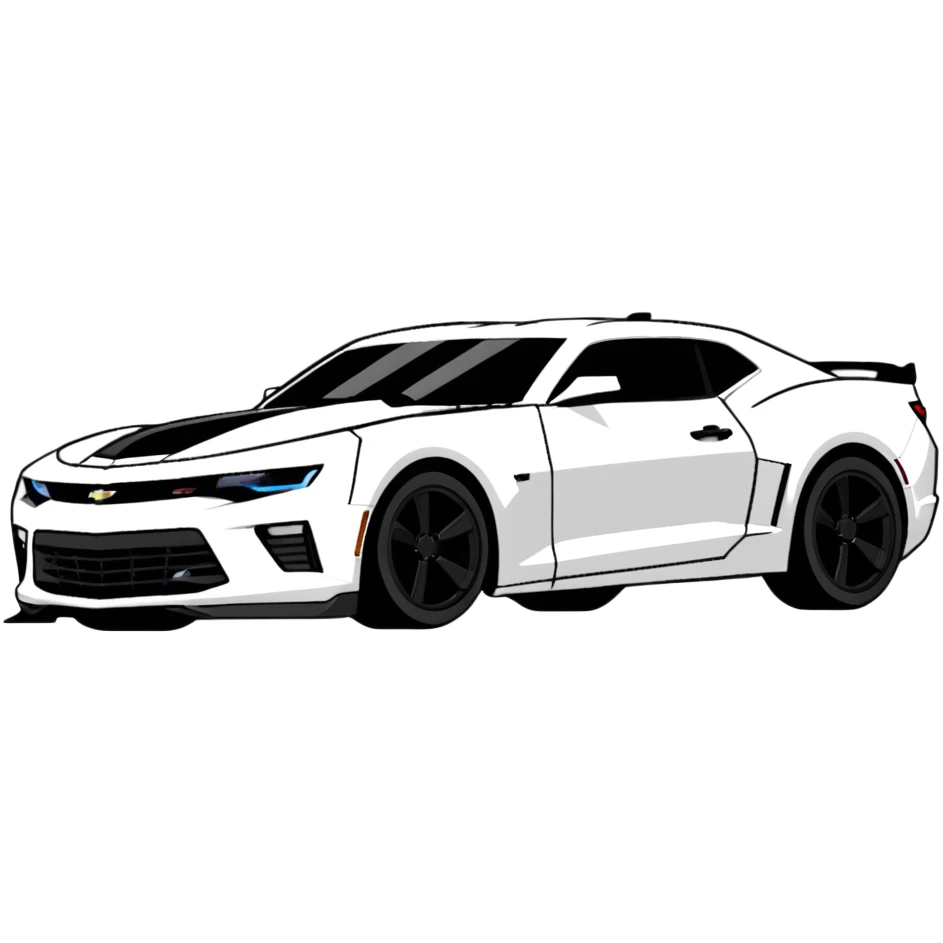 red minimalist Chevrolet Camaro sports car emoji