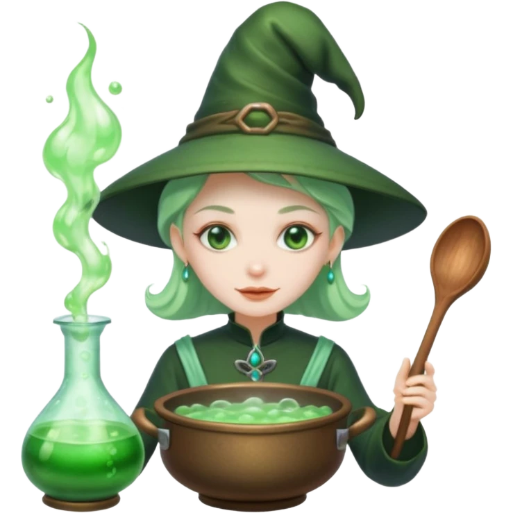green witch cooking potion emoji