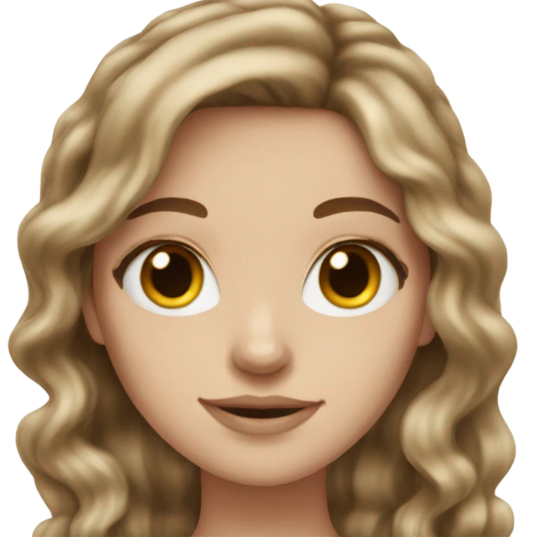 white girl brown wavy hair  emoji