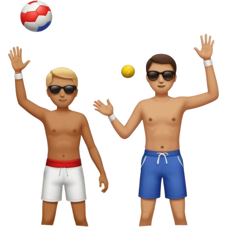 Throwing a ball at the beach to another person. Only one ball. emoji