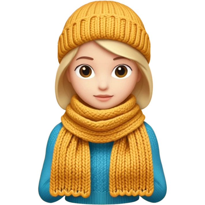 A 3D cartoon wool scarf with visible knitted stitches and gentle folds, warm colors, soft lighting, Memoji-style. emoji