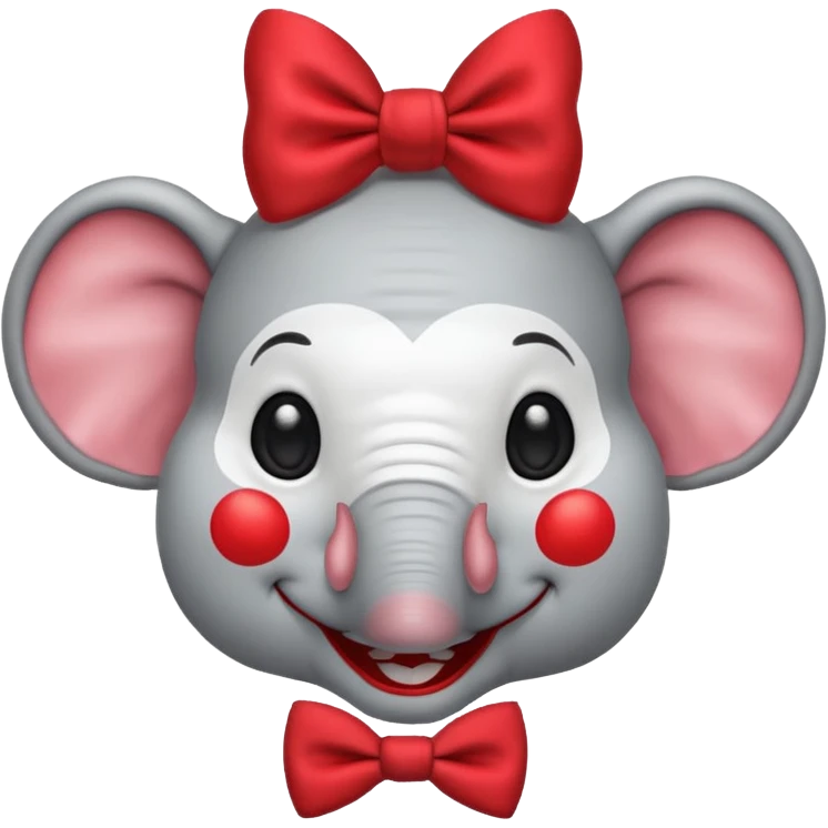 Elephant clown with big bowtie emoji
