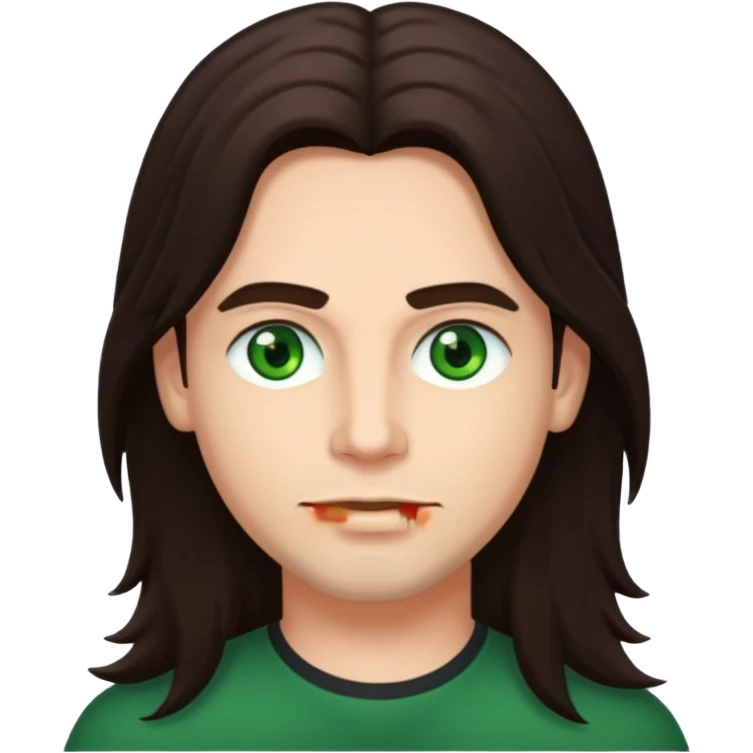 James Shaffer with long dark brown hair emoji