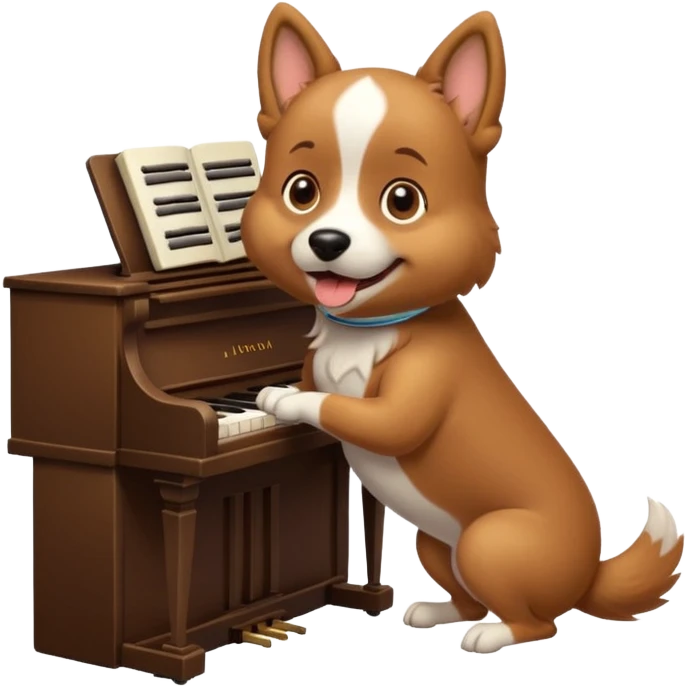 Un chien qui joue du piano emoji