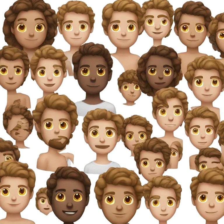 Young man brown hair Brown eyes white skin  emoji