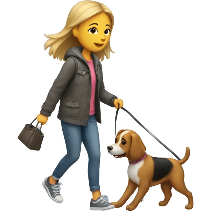Girl walking a dog  emoji