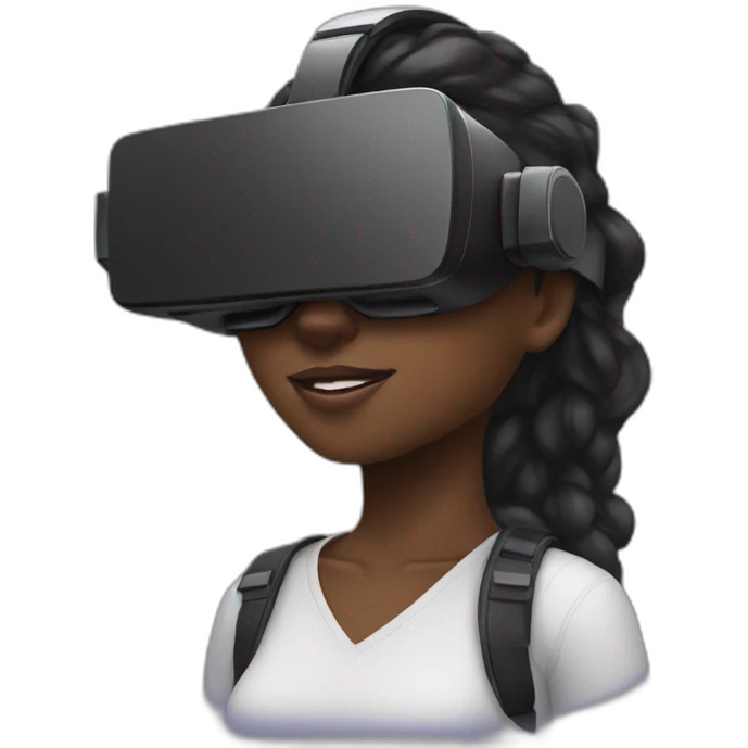 black girl with VR headset emoji