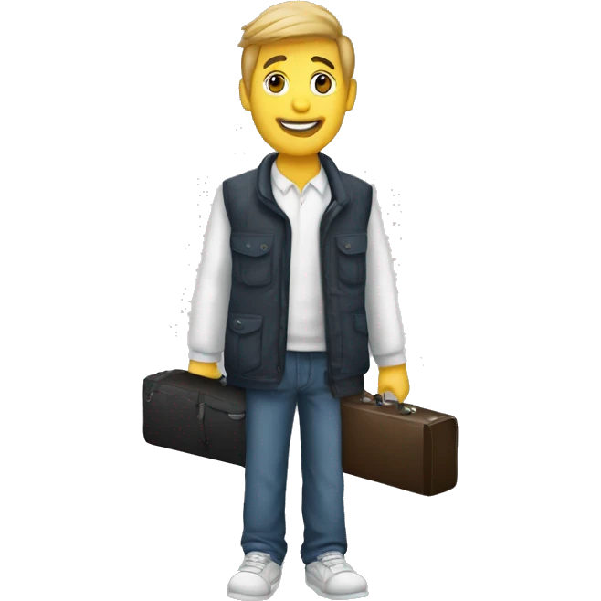 Homme écoutant de la musique avec des Airpords emoji