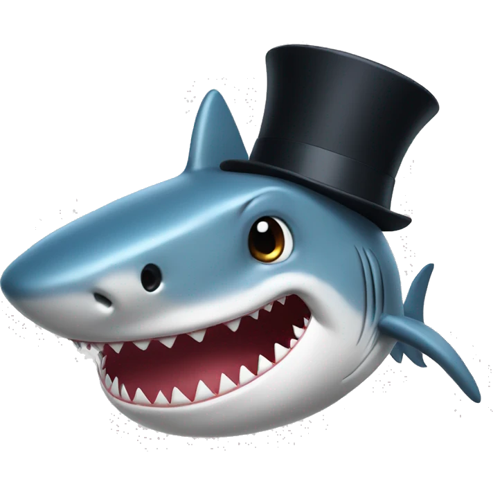 Shark with a top hat emoji
