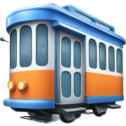 Blue orange white trolley emoji